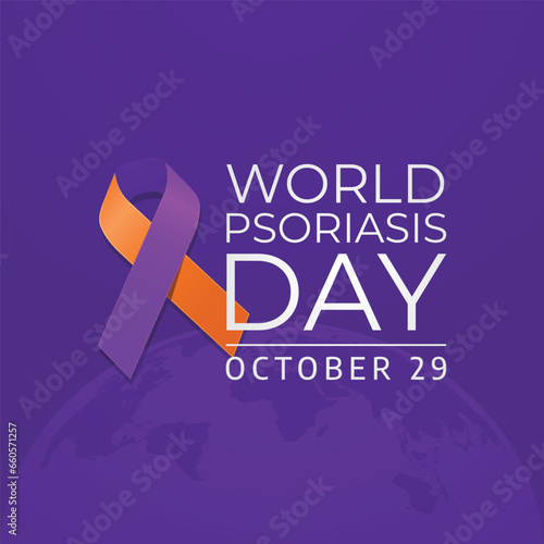 World Psoriasis Day design template good for celebration usage. ribbon vector illustration. flat design. vector eps 10.