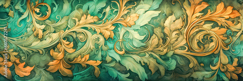 Art deco flower pattern as background