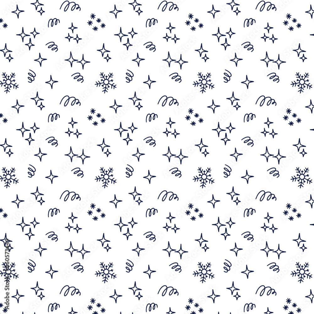 snowflakes seamless doodle pattern snowflakes seamless doodle pattern