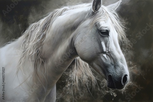 Stunning pale equine. Artwork. Generative AI