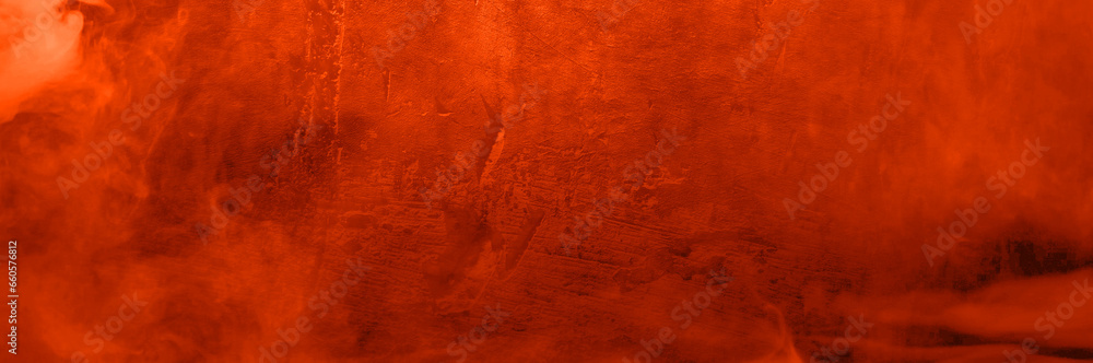 Grunge texture cement or concrete wall, Autumn smoke background. Halloween background.