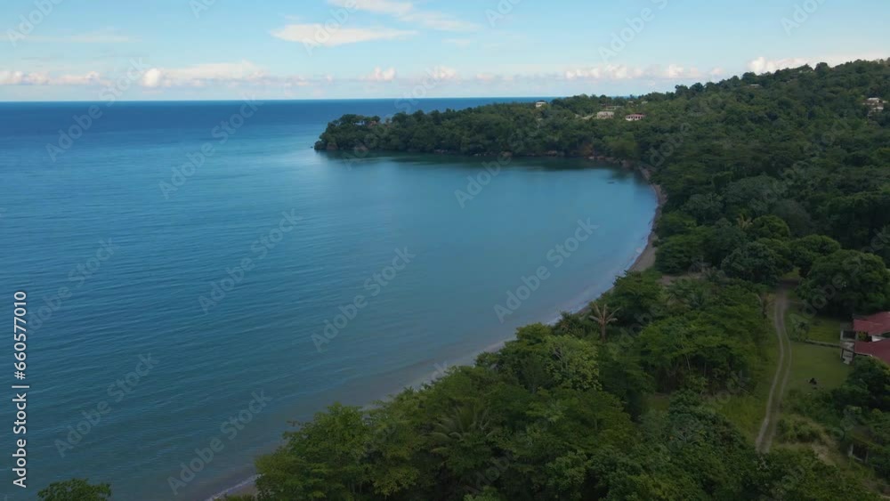 Scenic view of the ocean from the hill side, beautiful tropical island Scenic view of the ocean from the hill side, beautiful tropical island