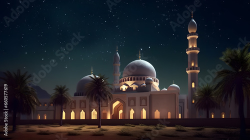 Mosque Shines in Night's Enchantment © Brands Baker