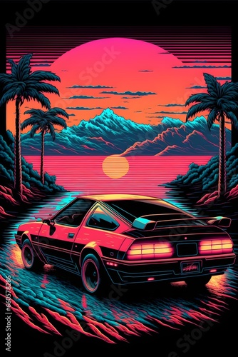 outrun style 80s neon  © Mary