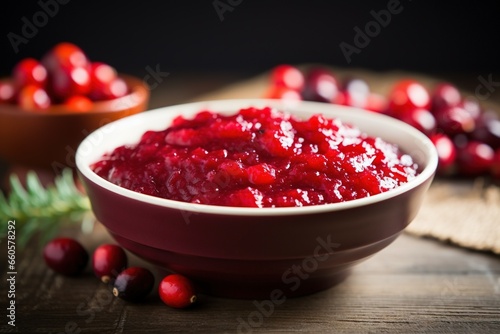 cranberry sauce in a bowl photo