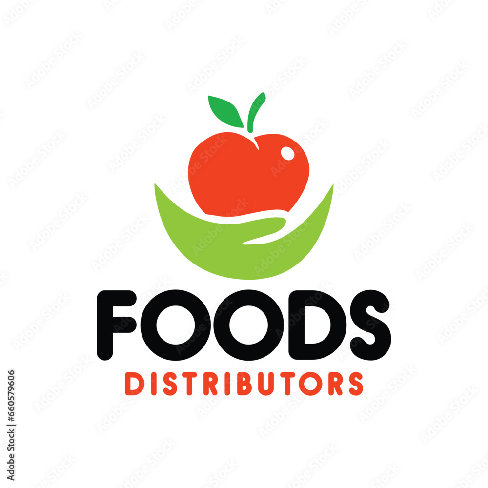 food restaurant store and food distribution service logo design vector