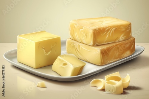 Realistic butter illustration. Generative AI