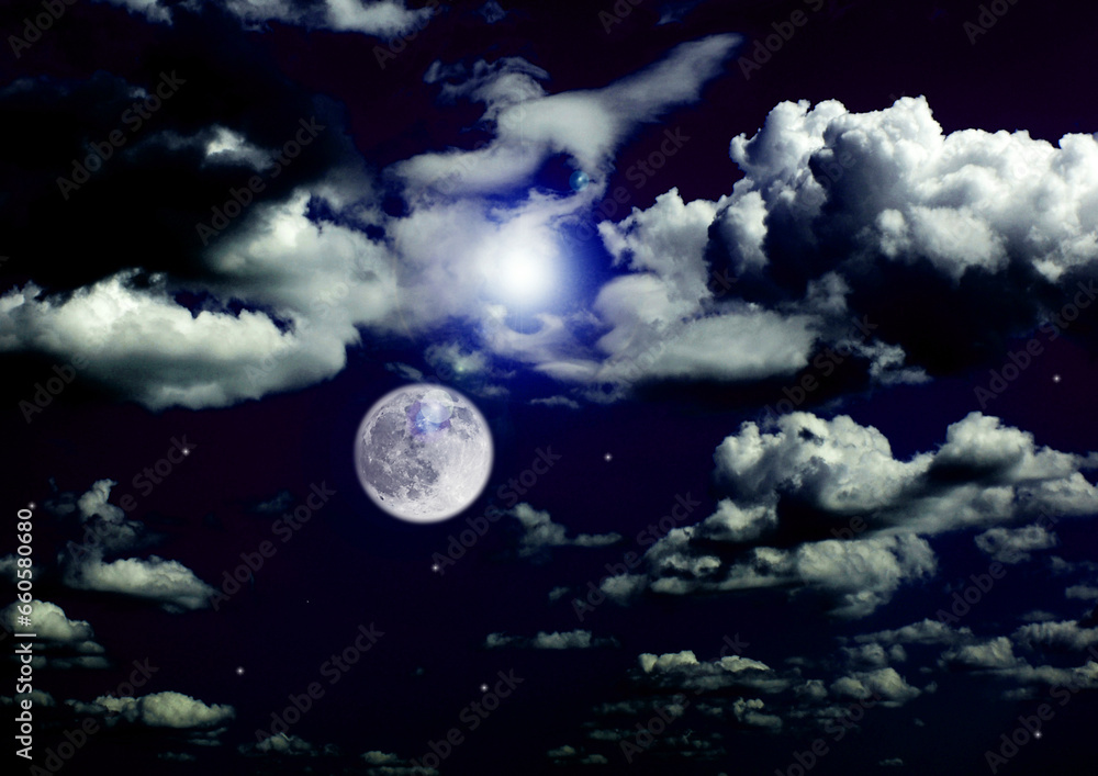 Fotografie The moon in the night sky