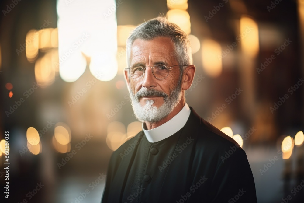 A Catholic priest stands at the altar during a Mass, embodying faith and spirituality in a church. A Catholic priest stands at the altar during a Mass, embodying faith and spirituality in a church.