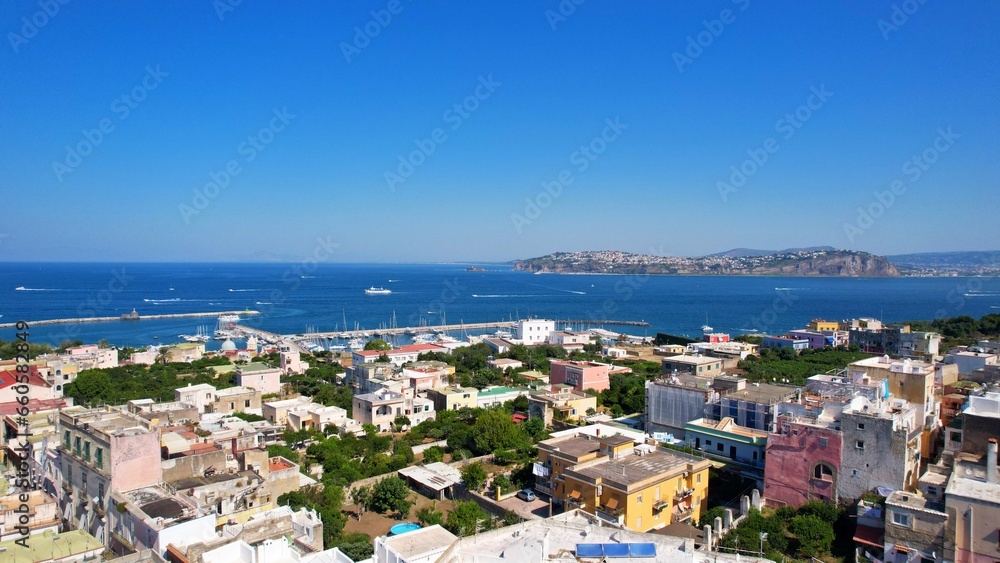 Procida - an aerial view over the island