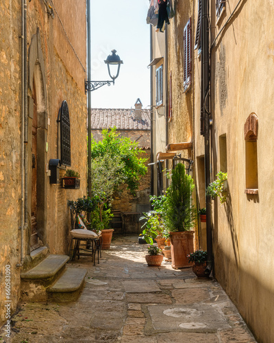 Fototapeta Naklejka Na Ścianę i Meble -  The beautiful village of Bibbona on a sunny summer afternoon. Province of Livorno, Tuscany, Italy.