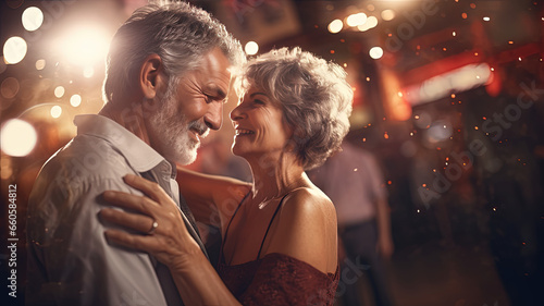 Man and woman dancing at a party