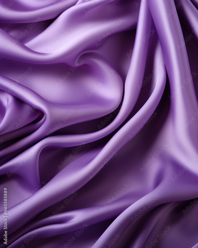 Obraz premium Background of flowing shiny purple violet satin or silk, fashionable bright background of smooth silky fabric