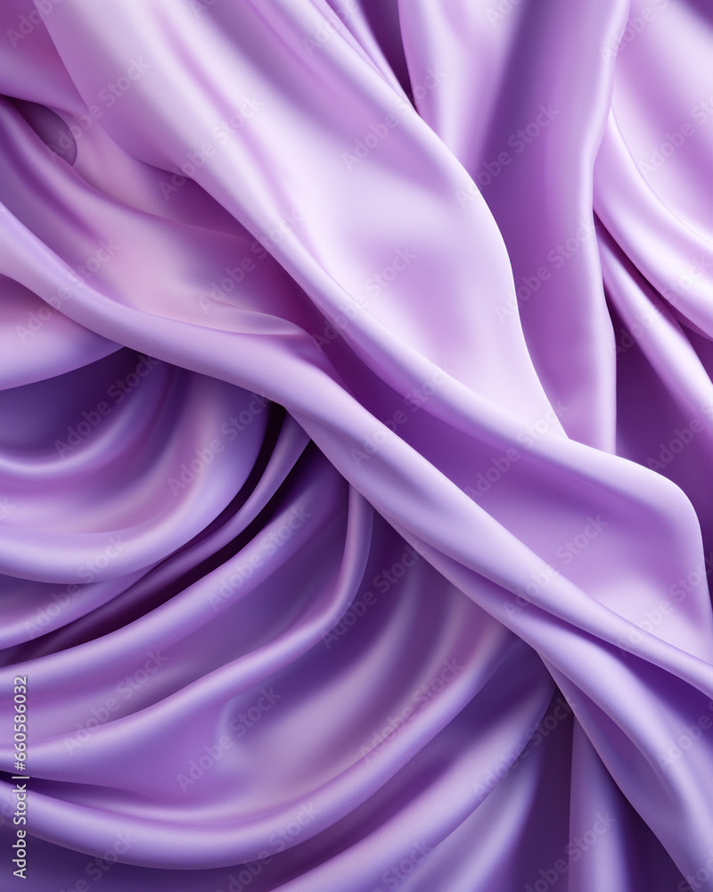 Obraz premium Background of flowing shiny purple violet satin or silk, fashionable bright background of smooth silky fabric