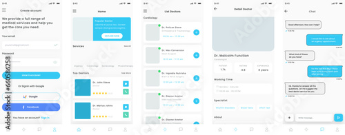 Doctor Finder, Look for Nurse, Find Medical Service, Hospital and Clinic Mobile UI Kit Template