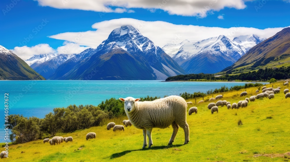 Photo that symbolizes New Zealand - fictional stock photo