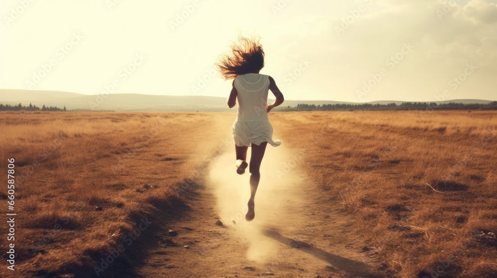 Photo that symbolizes running away - fictional stock photo