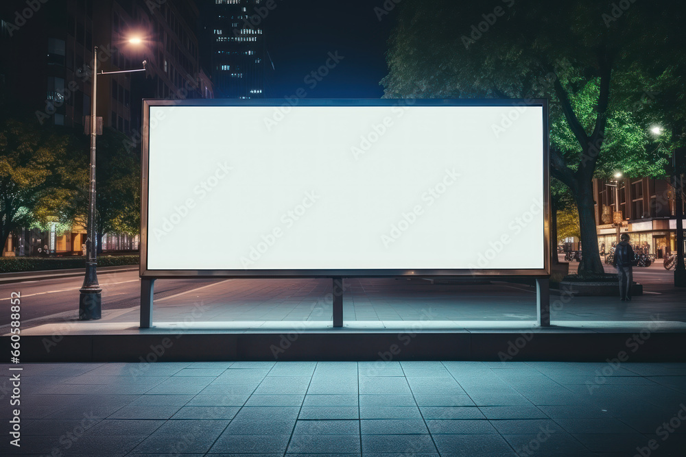 Empty signboard for advertising, billboard with space for mockup information, billboard on city streets Empty signboard for advertising, billboard with space for mockup information, billboard on city streets