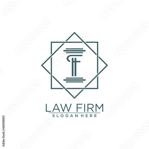 LAW & JUSTICE VECTOR LOGO DESIGN WITH MODERN LETTER CONCEPT