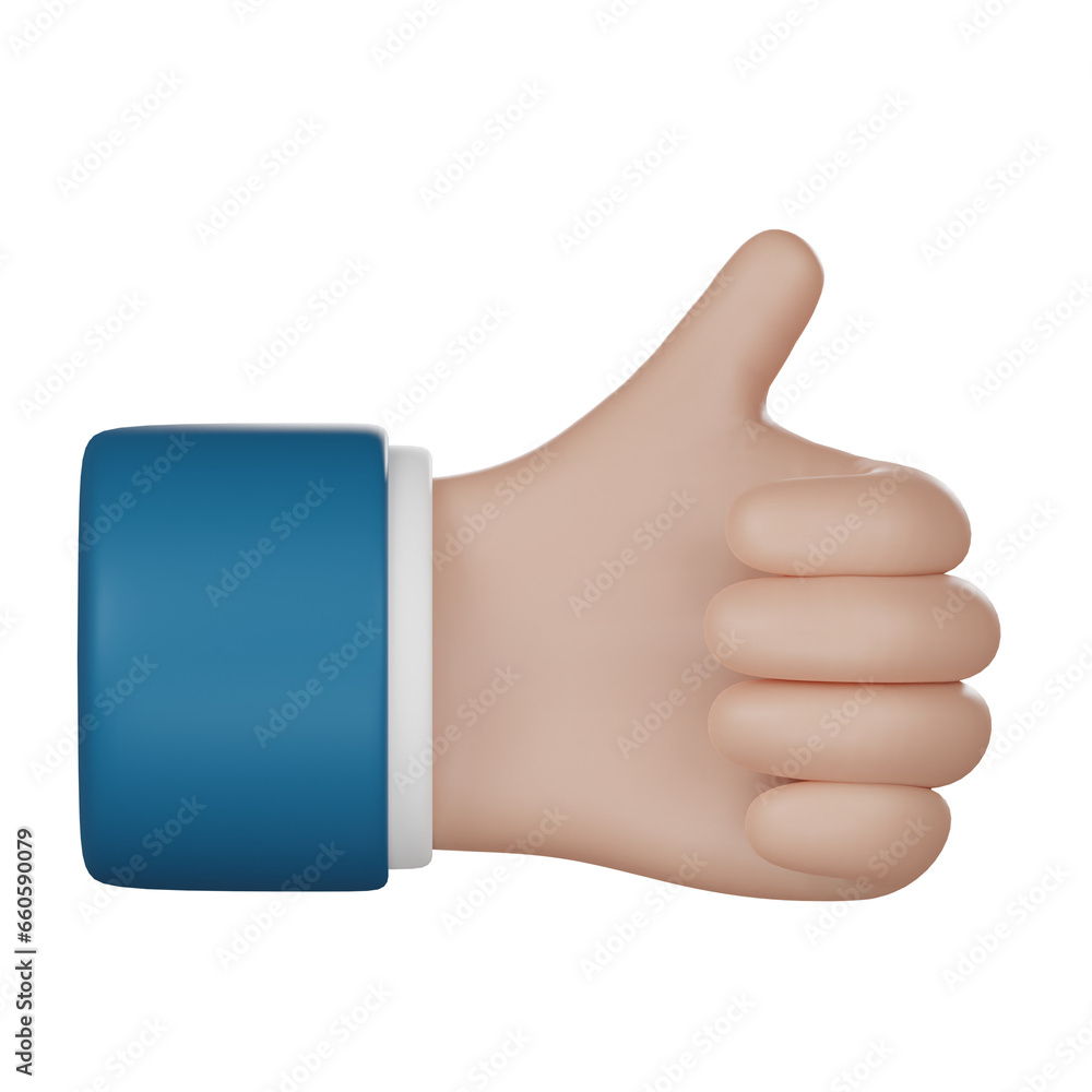 3D cartoon thumb up hand gesture isolated on white background. Hand thumb up or like sign. 3D illustration. 3D cartoon thumb up hand gesture isolated on white background. Hand thumb up or like sign. 3D illustration.