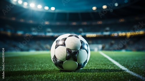 Generative AI. Soccer ball on the field © TrySmartArt
