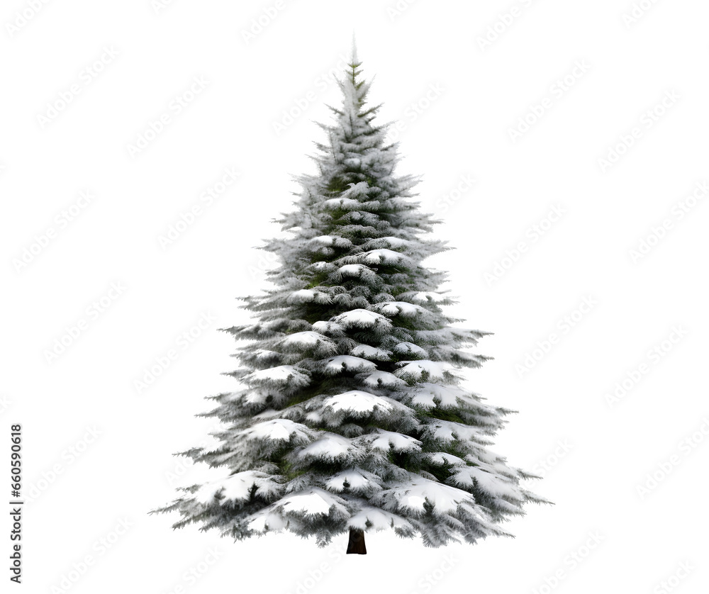 Christmas tree isolated on a white transparent background