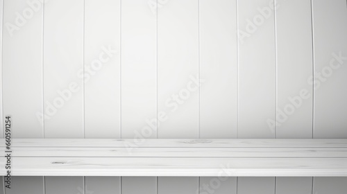 White Wooden Shelf with a White Wall