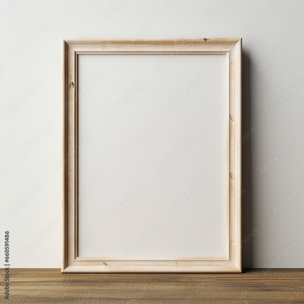 a realistic blank photo frame hanging on a wall created with Generative Ai a realistic blank photo frame hanging on a wall created with Generative Ai