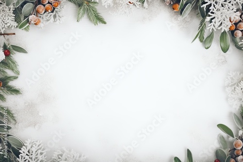 Winter magical background for lettering, magical snow-covered snowflakes, empty space.