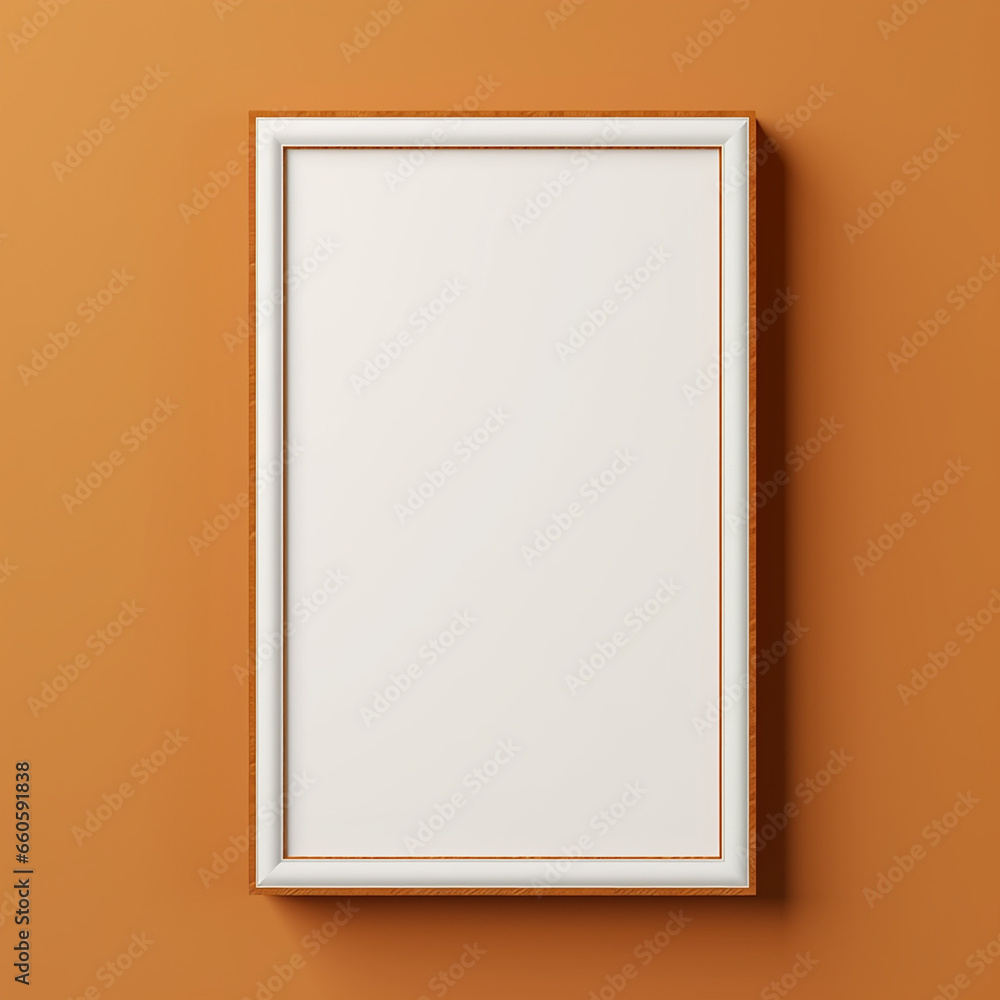a realistic blank photo frame hanging on a wall created with Generative Ai a realistic blank photo frame hanging on a wall created with Generative Ai