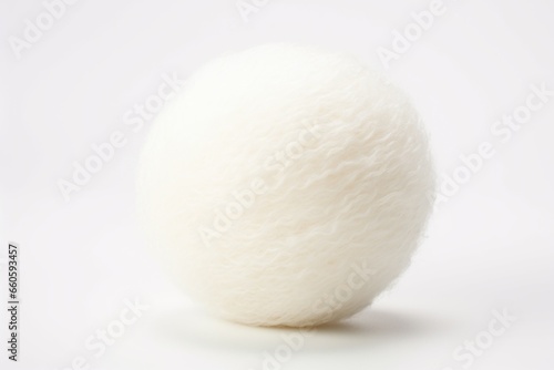 Globular filament of pale wool. It s an illustration of a white yarn ball. Generate Ai