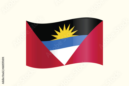 Vector national flag of the antigua and barbuda