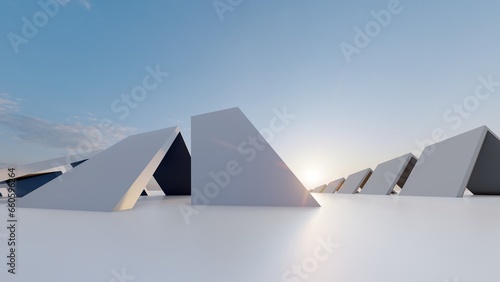 3d render abstract architecture background building geometric shape © Annuitti
