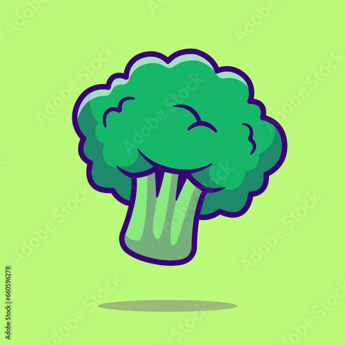 Broccoli Vegetable Cartoon Vector Icon Illustration. Food
Nature Icon Concept Isolated Premium Vector. Flat Cartoon
Style