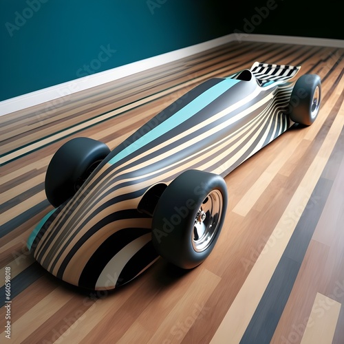 lifesized pinewood derby car hyperrealistic graphic backgroundethereal  photo