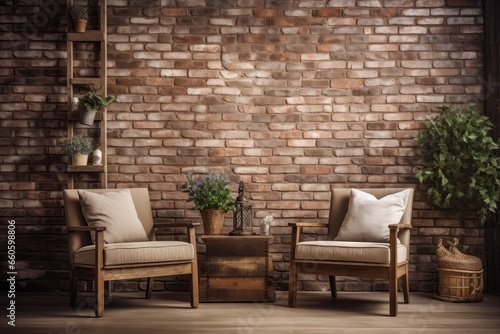 Rustic Brick Wall Forms Charming And Textured Backdrop