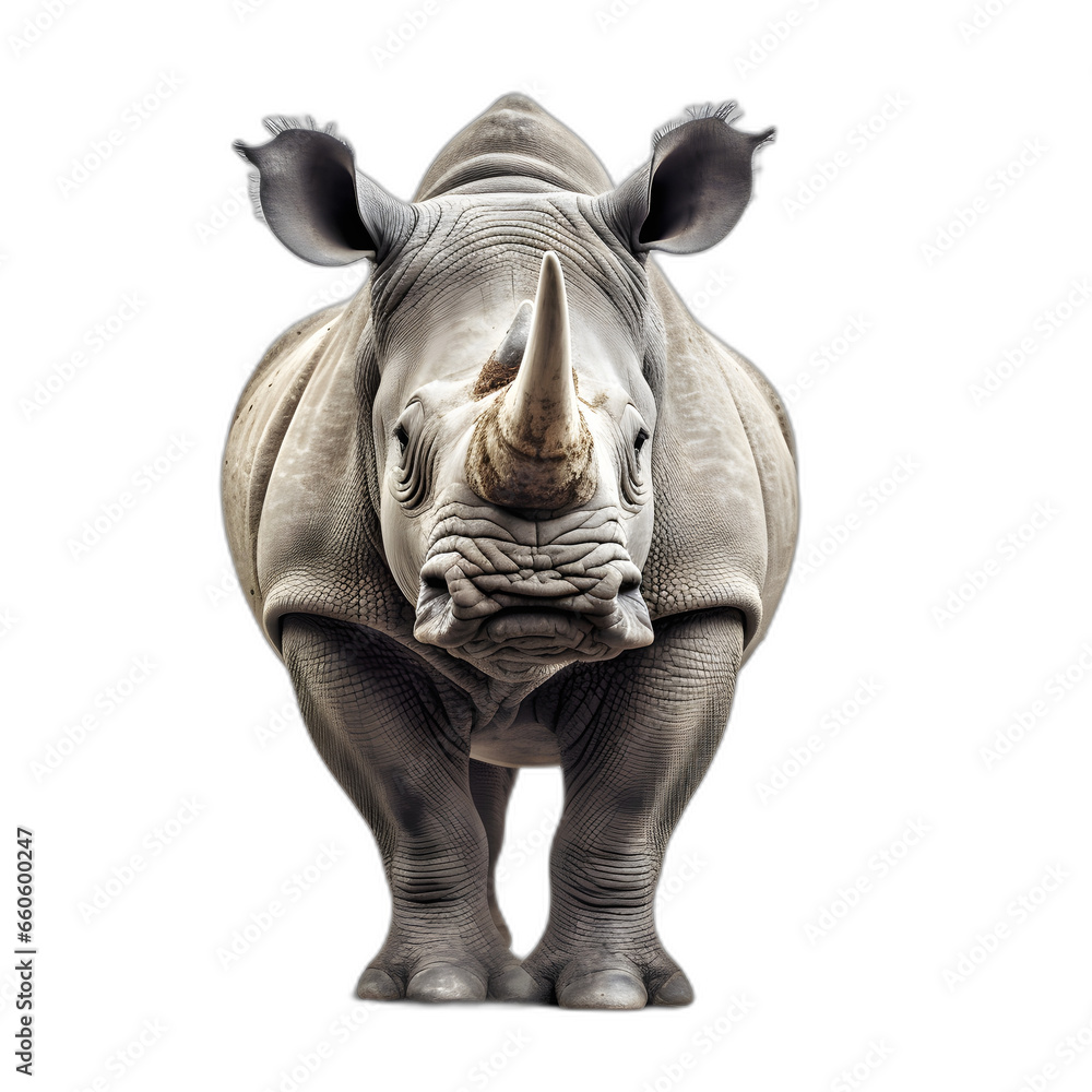 rhinoceros or rhino isolated on transparent or white background