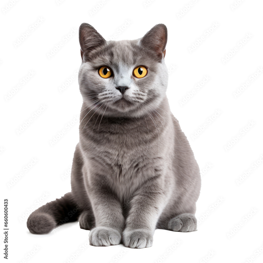 gray cat on a white background gray cat on a white background