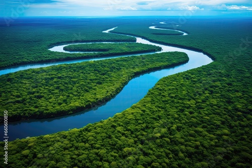 Aerial View Of Jungle River © Anastasiia