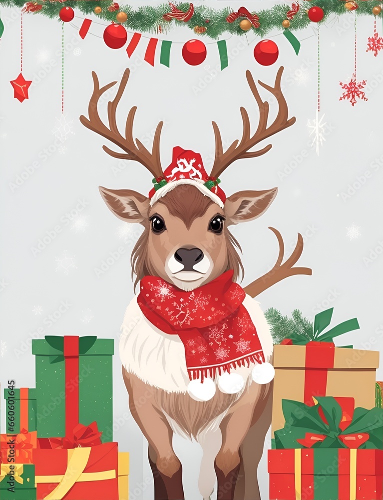 Charming Christmas Reindeer with Festive Ornaments