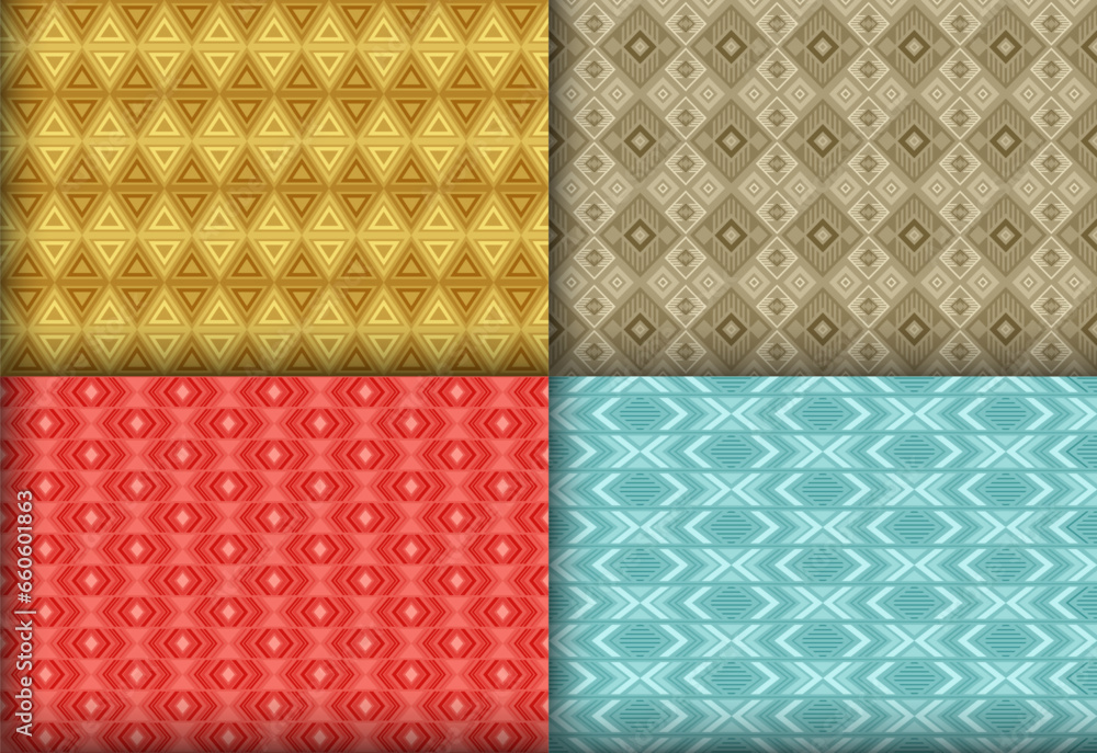 Rich geometric argyle seamless tracery collection. Islamic motif ethnic patterns. Argyle ikat geometric vector seamless backdrop set. Monochrome background swatches. Rich geometric argyle seamless tracery collection. Islamic motif ethnic patterns. Argyle ikat geometric vector seamless backdrop set. Monochrome background swatches.