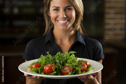 woman preparing salad, healthy eating, diet