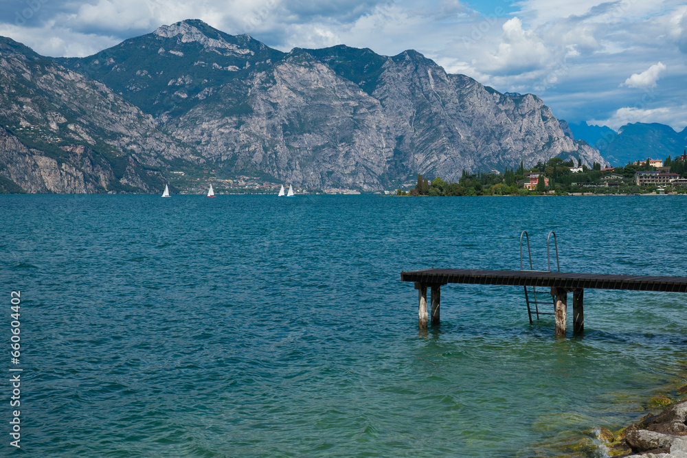 Panorama of Garda lake in Veneto, Italy
