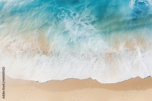 Topdown View Of Sand And Sea Waves  Creating Serene Background.   oncept Ocean Waves  Sandy Beaches  Tranquil Scenery  Aerial View