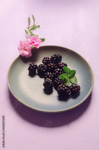 blackberry on a plate