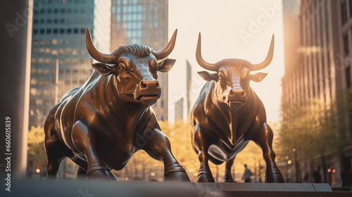 Wall Street Guardians: Bull Statues