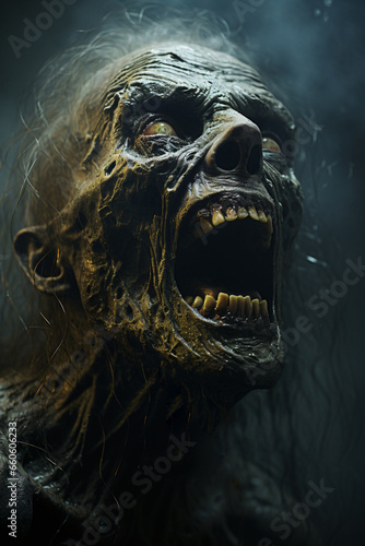 Screaming terrifying zombie in the night © Grumpy