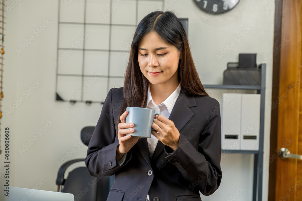 Happy cheerful cute beautiful business woman in office. Happy cheerful cute beautiful business woman in office.