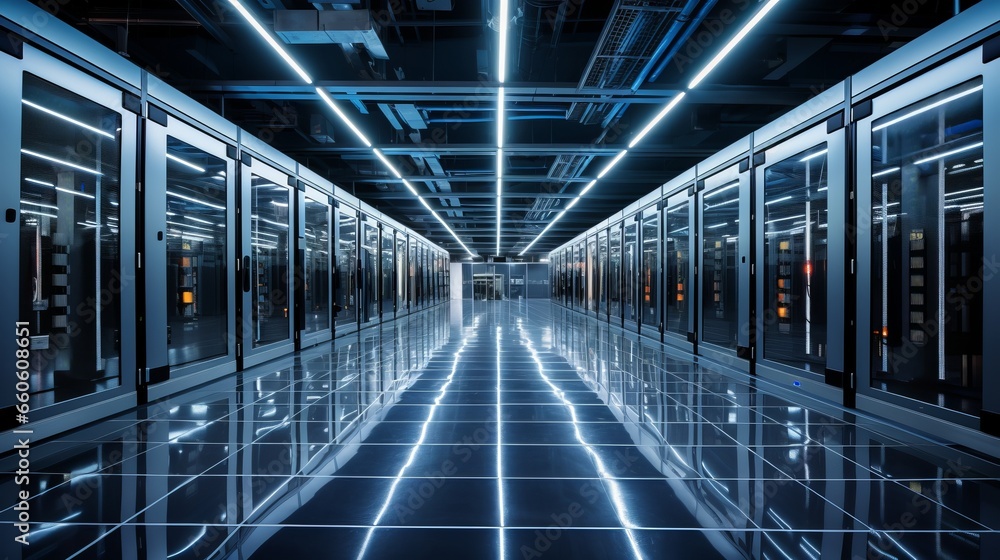 data center room with a shed-style ceiling design and aluminum panel suspended ceiling data center room with a shed-style ceiling design and aluminum panel suspended ceiling
