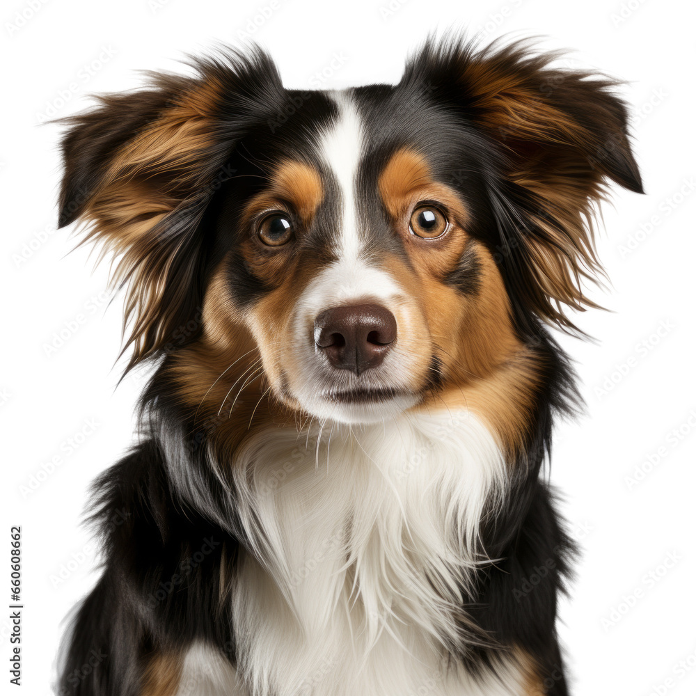 Cute  dog portrait isolated on transparent background